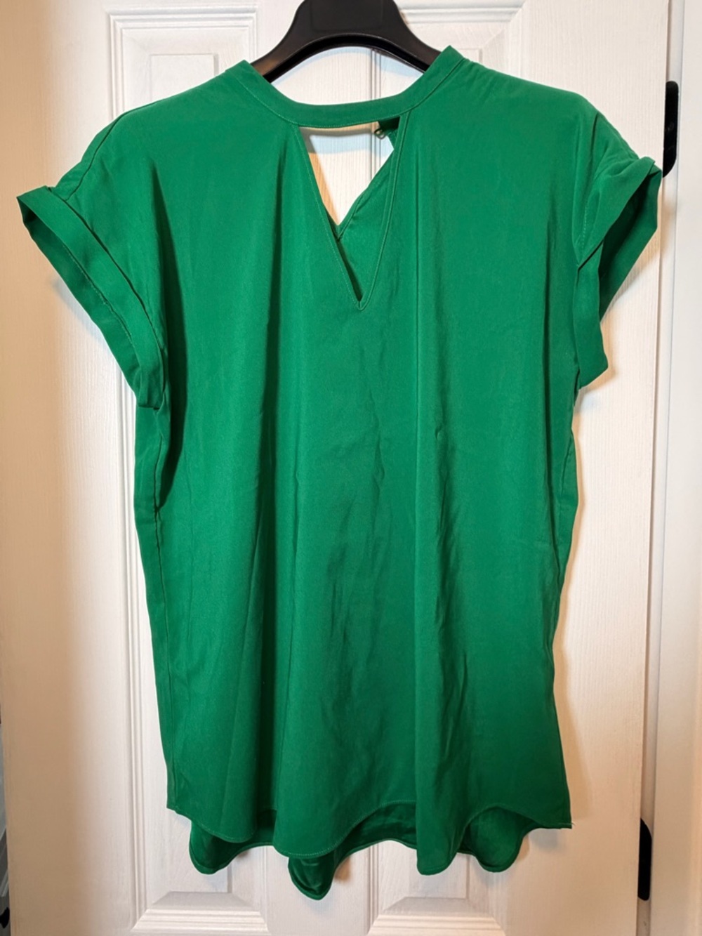 Express Emerald Green Keyhole Short-Sleeve Tunic